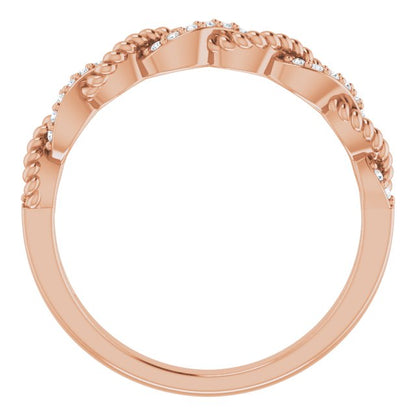 14K Rose .08 CTW Diamond Stackable Ring