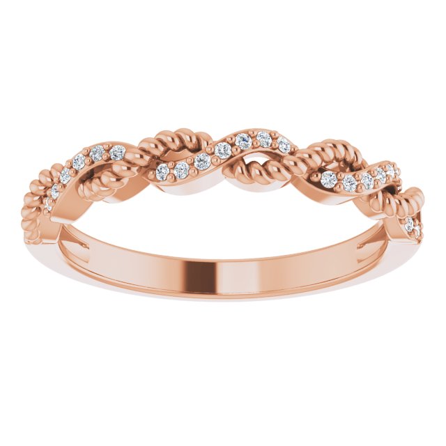 14K Rose .08 CTW Diamond Stackable Ring