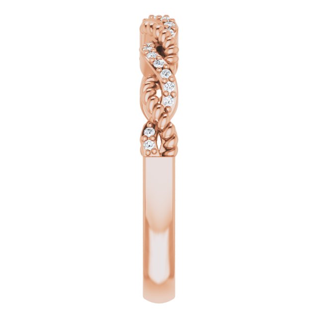 14K Rose .08 CTW Diamond Stackable Ring