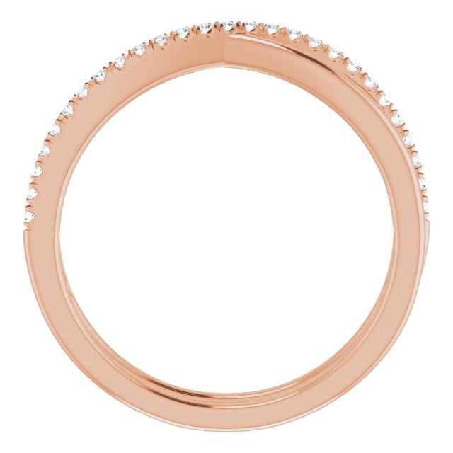 14K Rose 1/8 CTW Diamond Criss-Cross Ring
