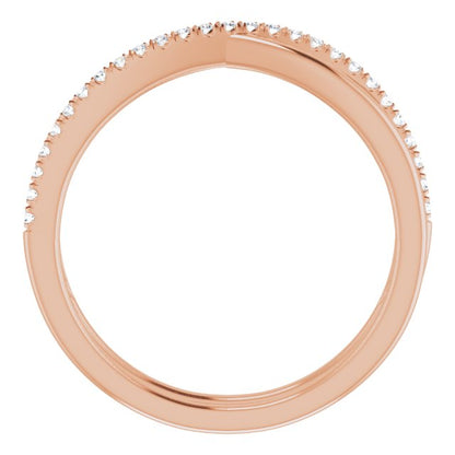 14K Rose 1/8 CTW Diamond Criss-Cross Ring