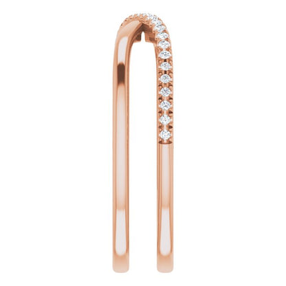 14K Rose 1/8 CTW Diamond Criss-Cross Ring