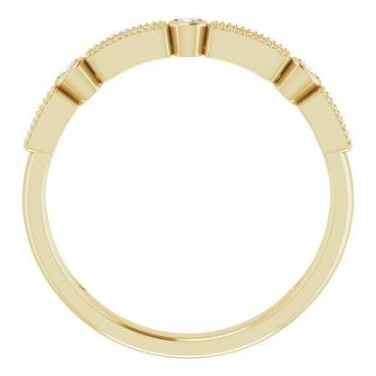 14K Yellow 1/10 CTW Diamond Stackable Ring