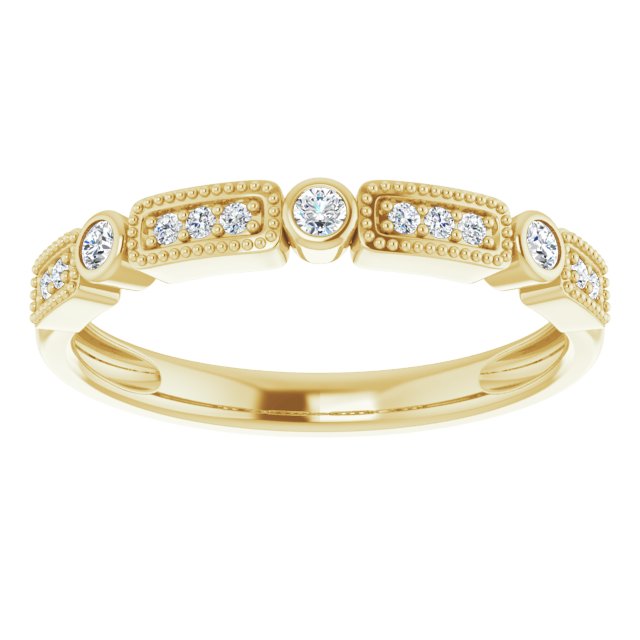 14K Yellow 1/10 CTW Diamond Stackable Ring