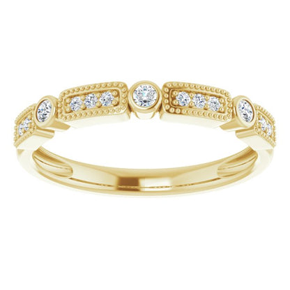 14K Yellow 1/10 CTW Diamond Stackable Ring