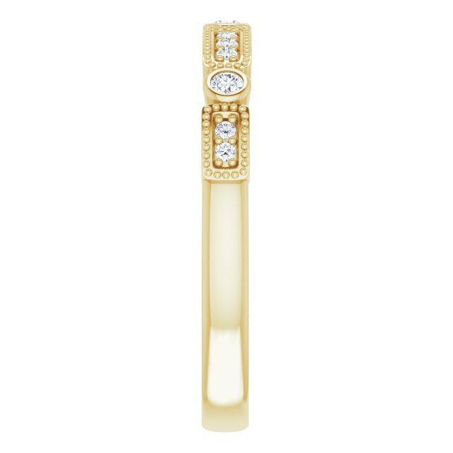 14K Yellow 1/10 CTW Diamond Stackable Ring