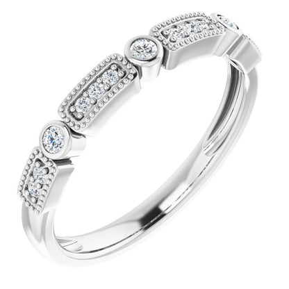 14K White 1/10 CTW Diamond Stackable Ring