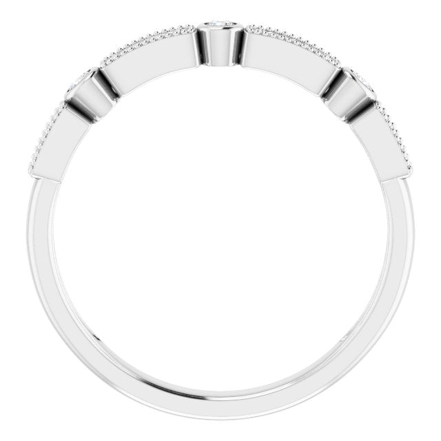 14K White 1/10 CTW Diamond Stackable Ring