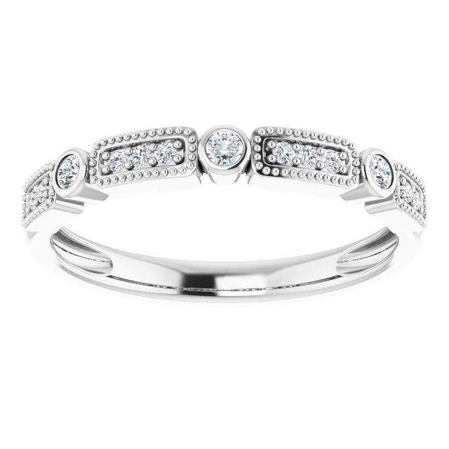 14K White 1/10 CTW Diamond Stackable Ring