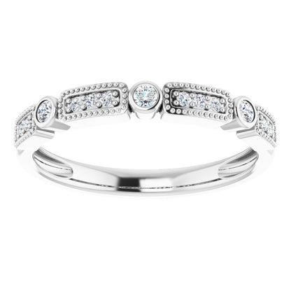 14K White 1/10 CTW Diamond Stackable Ring