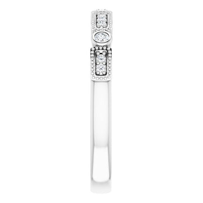 14K White 1/10 CTW Diamond Stackable Ring