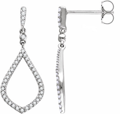 14K White 1/4 CTW Diamond Earrings