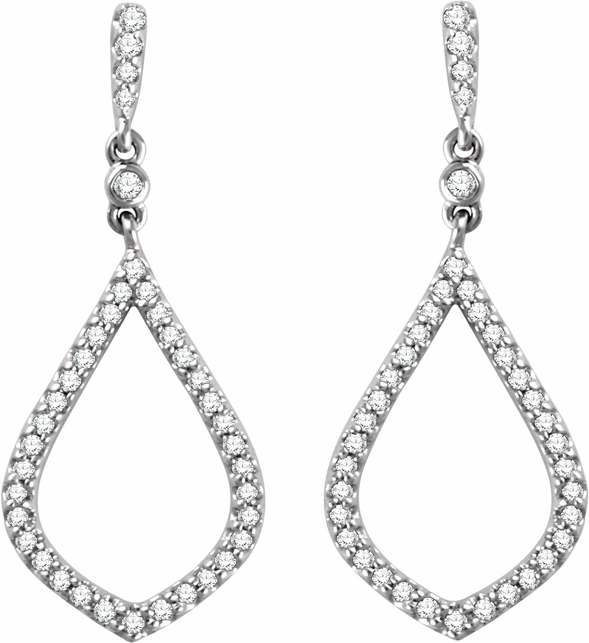 14K White 1/4 CTW Diamond Earrings