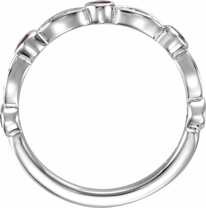 14K White Ruby & 1/6 CTW Diamond Ring