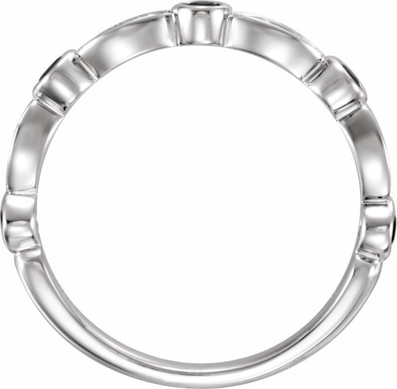 14K White Sapphire & 1/6 CTW Diamond Ring