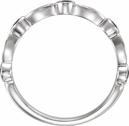 14K White Sapphire & 1/6 CTW Diamond Ring