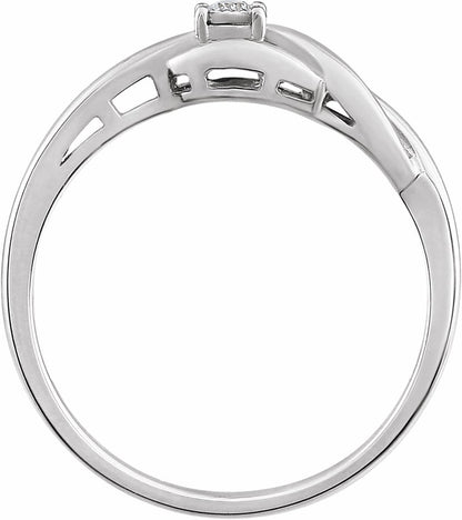14K White .04 CT Diamond Ring