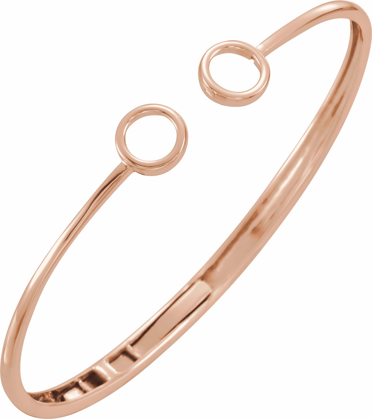 14K Rose Hinged Circle Cuff 7 Bracelet
