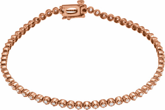 14K Rose 1 CTW Diamond Line Bracelet