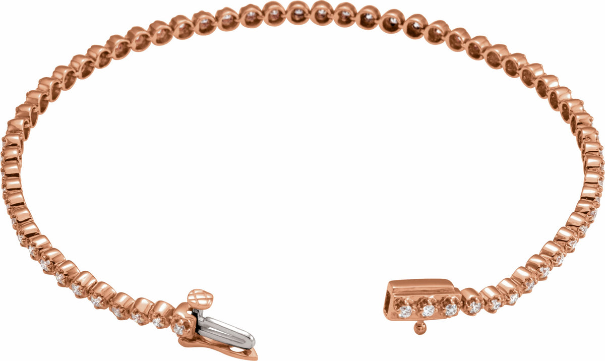 14K Rose 1 CTW Diamond Line Bracelet