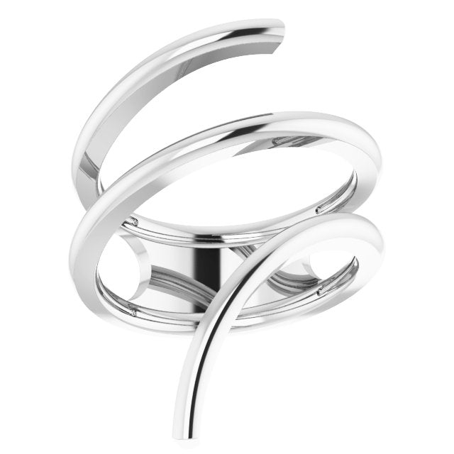14K White Freeform Ring