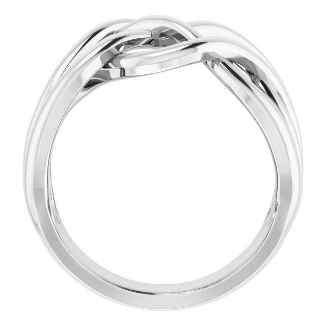 14K White Criss-Cross Ring