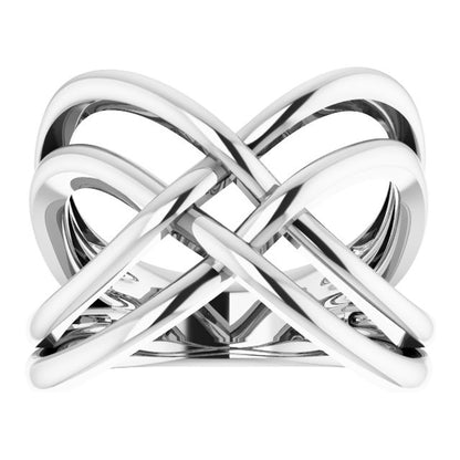 14K White Freeform Ring