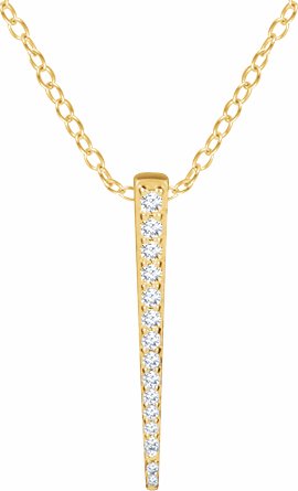 14K Yellow 1/4 CTW Diamond Graduated 16-18 Bar Necklace