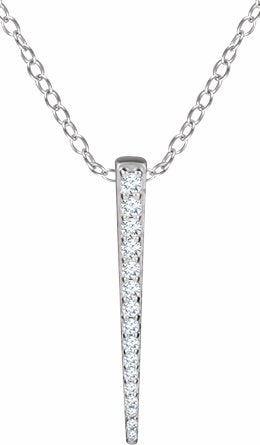 14K White 1/4 CTW Diamond Graduated 16-18 Bar Necklace