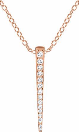 14K Rose 1/4 CTW Diamond Graduated Bar 16-18 Necklace
