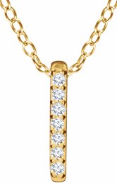 14K Yellow .05 CTW Diamond Bar 16-18 Necklace