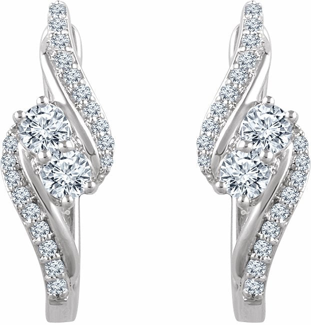 14K White 5/8 CTW Diamond Earrings