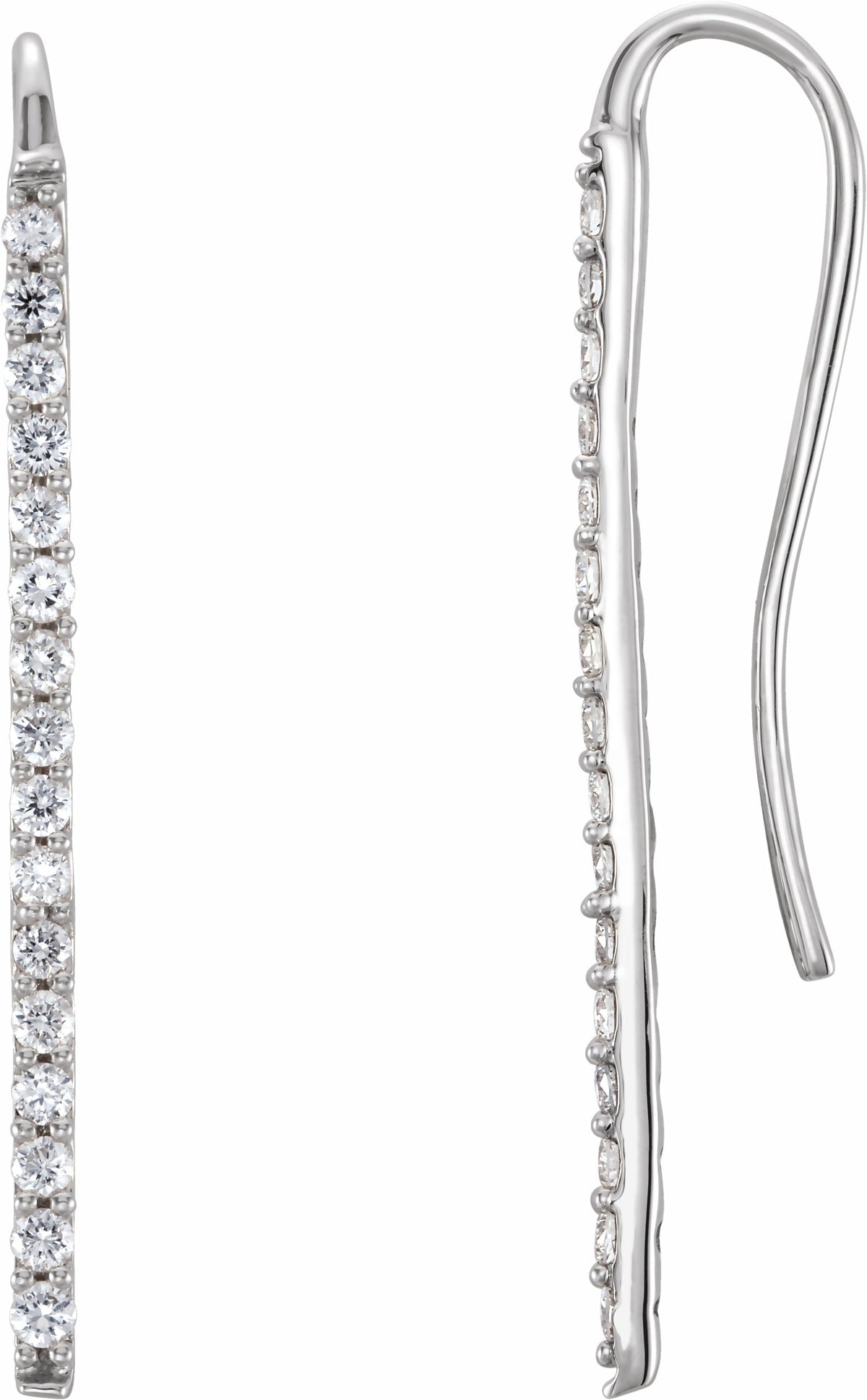 Platinum 1/3 CTW Diamond Bar Earrings