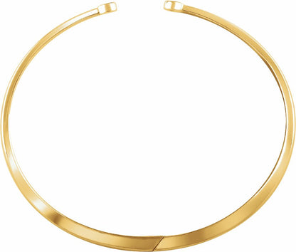 14K Yellow 1/6 CTW Diamond Hinged Cuff Bracelet
