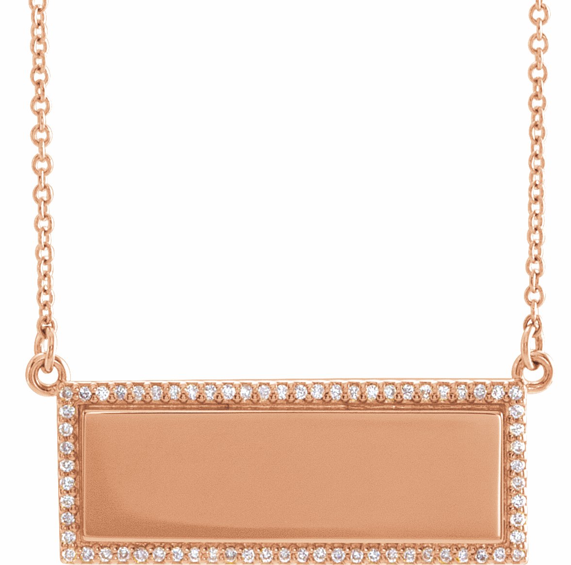 14K Rose 1/6 CTW Diamond Bar 18 Necklace