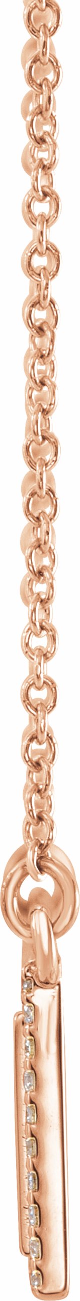 14K Rose 1/6 CTW Diamond Bar 18 Necklace