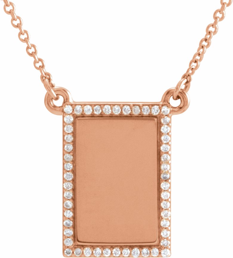 14K Rose  1/8 CTW Diamond Bar 18 Necklace