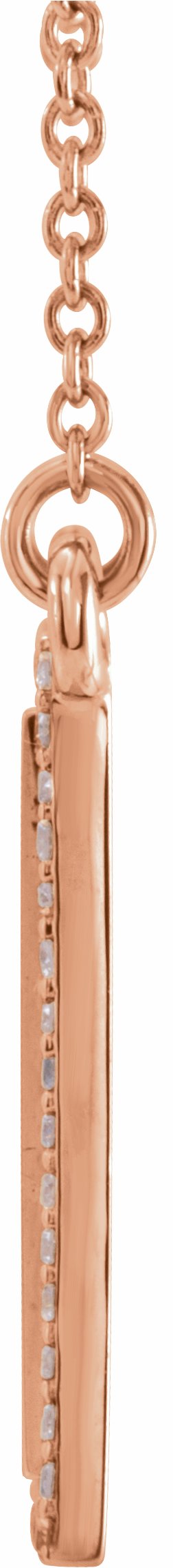 14K Rose  1/8 CTW Diamond Bar 18 Necklace