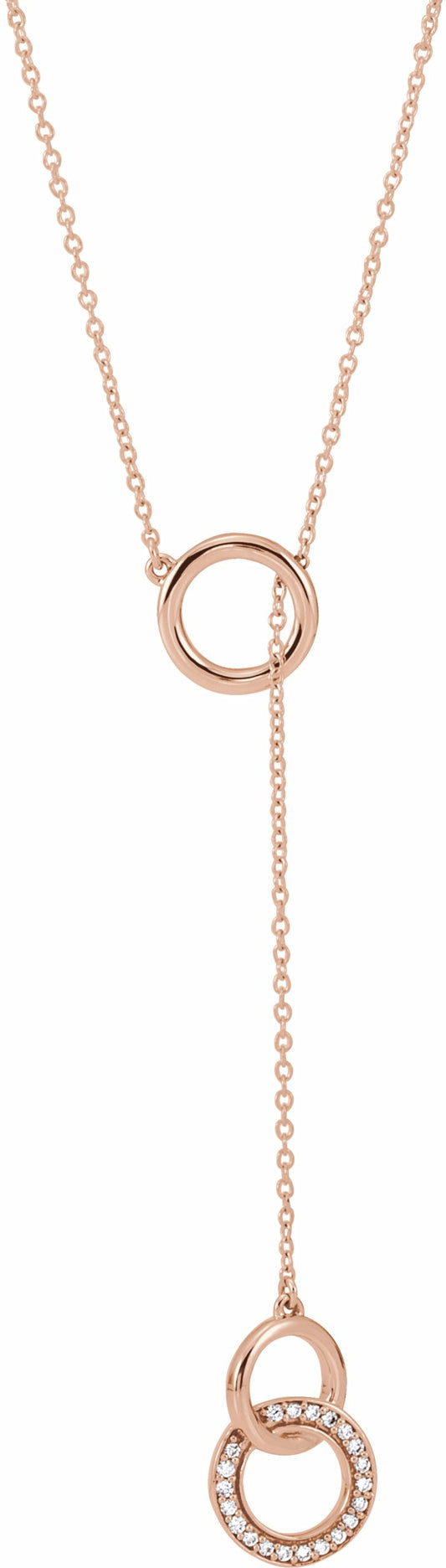 14K Rose 1/10 CTW Diamond Circle Y 16-18 Necklace