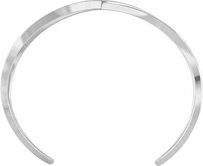 14K White Criss-Cross Cuff 7 Bracelet
