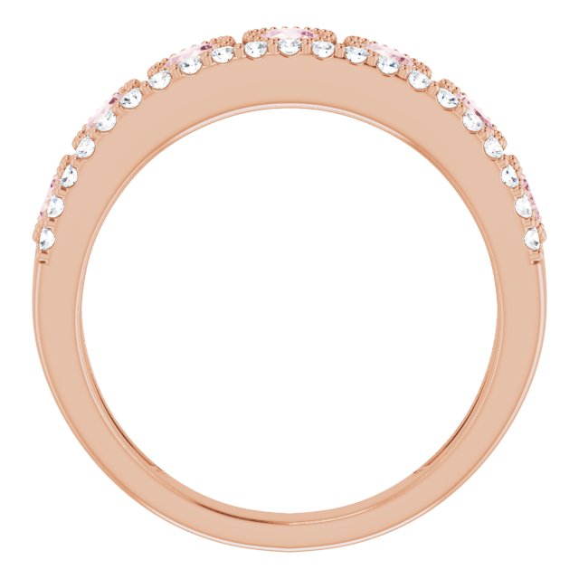 14K Rose Morganite & 1/5 CTW Diamond Ring
