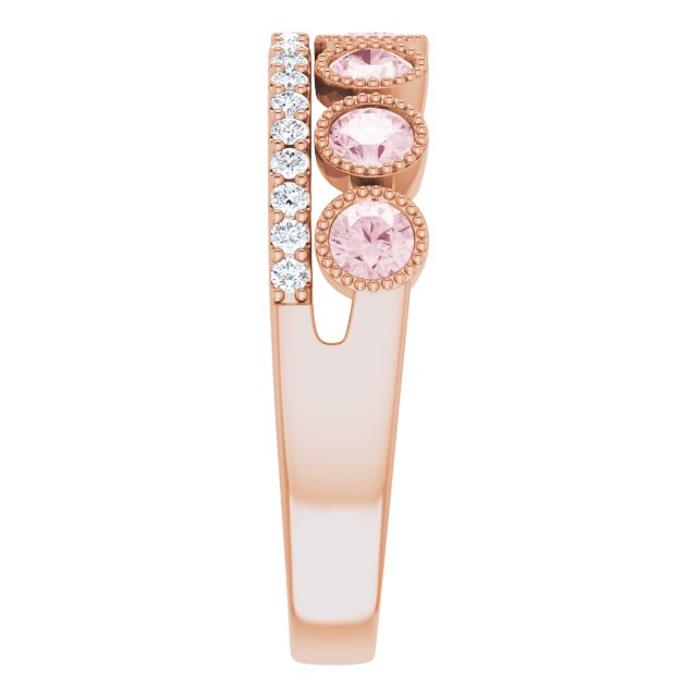 14K Rose Morganite & 1/5 CTW Diamond Ring