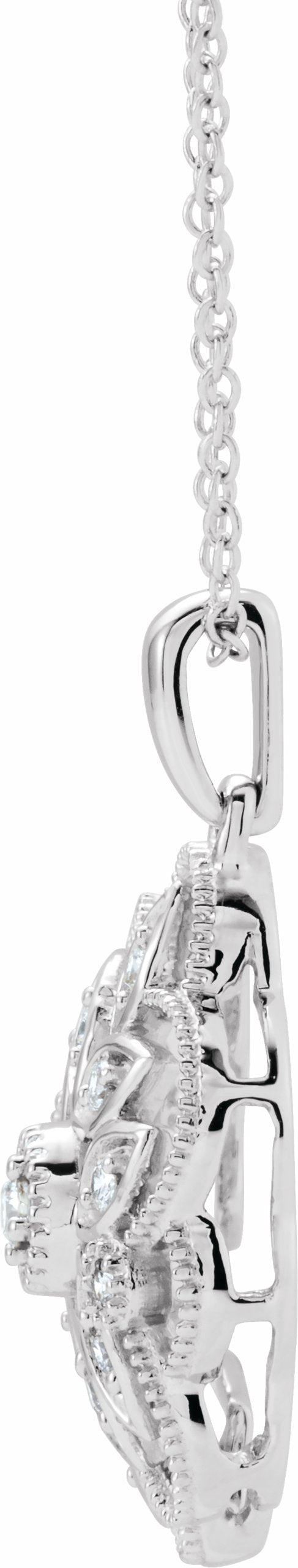 14K White 1/6 CTW Diamond 16-18 Necklace