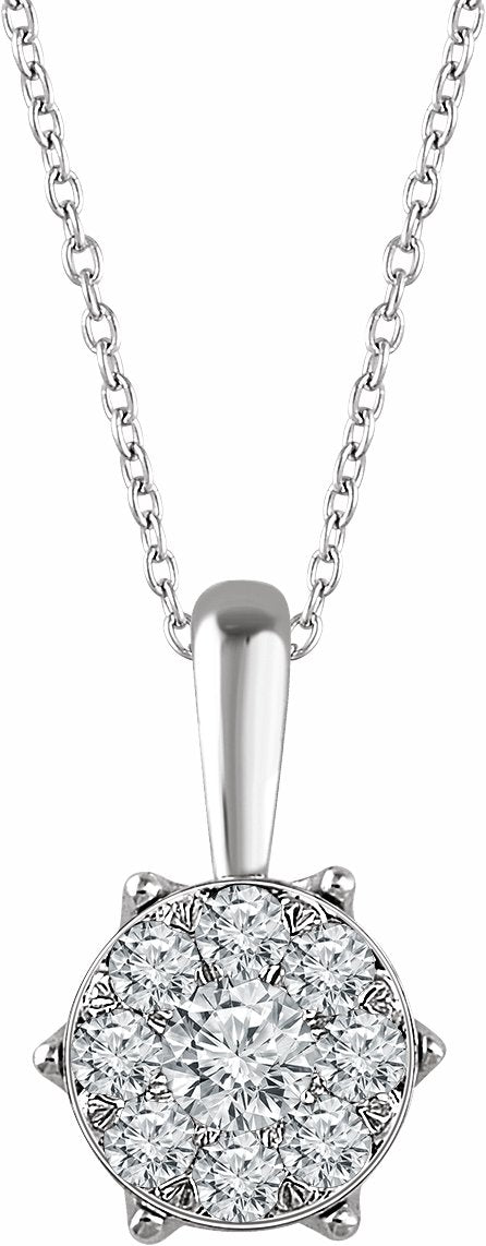 14K White 1/3 CTW Diamond 16-18 Necklace
