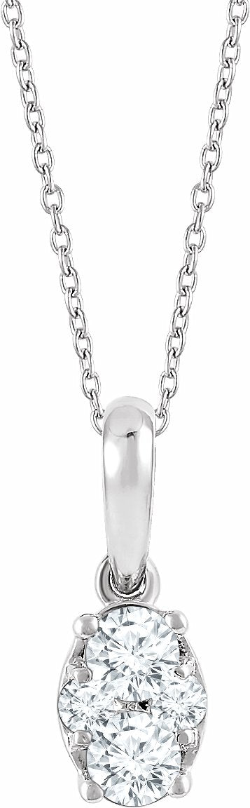 14K White 1/3 CTW Diamond 16-18 Necklace