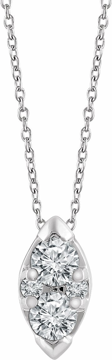 14K White 1/8 CTW Diamond 16-18 Necklace