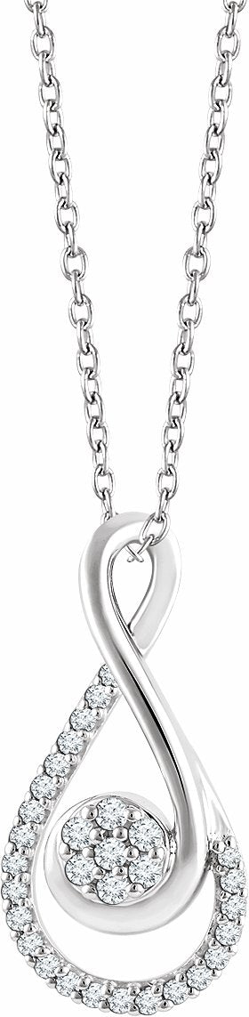 14K White 1/5 CTW Diamond Freeform 16-18 Necklace