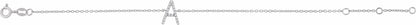 14K White  1/10 CTW Diamond Initial A 6-7 Bracelet