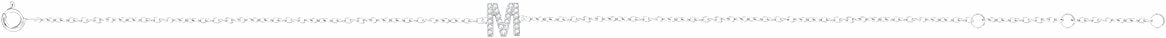 14K White .07 CTW Diamond Initial M 6-7 Bracelet