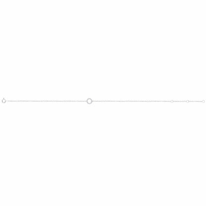 14K White .06 CTW Diamond Initial O 6-7 Bracelet